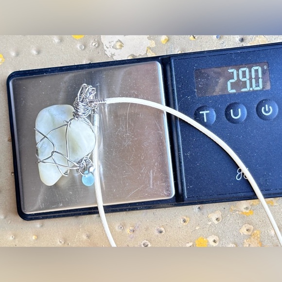 Quartz Pendant Necklace Gemstone Wire Wrapped 16-18’ Chain 4250 W - Picture 3 of 10